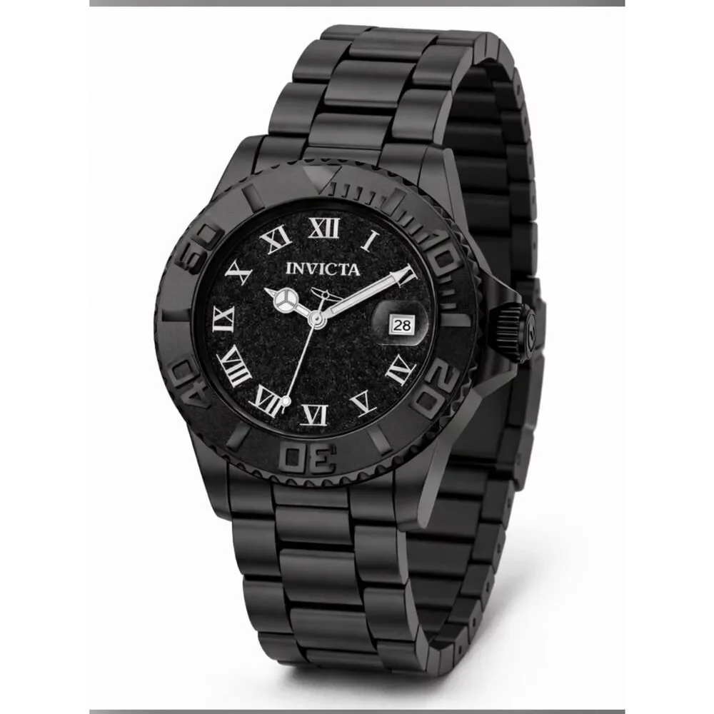 Invicta Men's Black Stainless Steel Bracelet Watch with Roman Dial